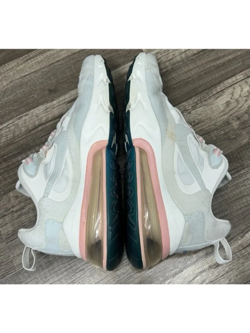 Nike Air Max 270 React Shoes Womens 9.5 American Modern White Pink AT6174-100